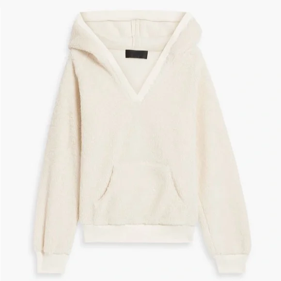 NILI LOTAN Marcello fleece hoodie pullover jacket natural xsmall - Picture 3 of 13